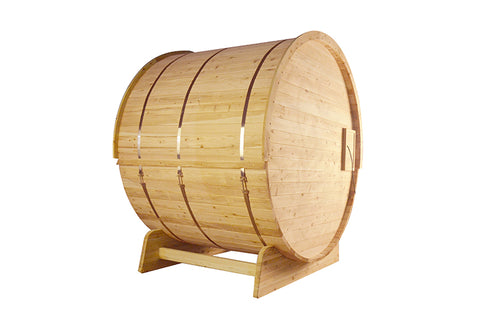 Infrarot Fass Sauna Cedar Holz Rustikal mit Veranda