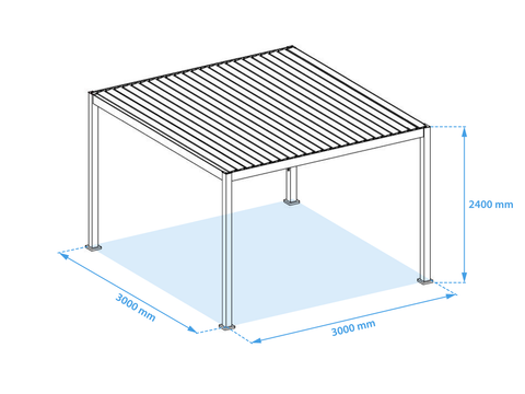 Basic Überdachung Pavillon 3 x 3 Meter anthrazit Basic