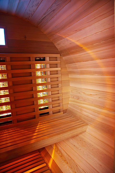 Infrarot Fass Sauna Cedar Holz Rustikal